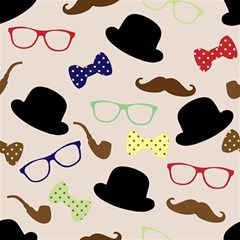 Moustache-hat-bowler-bowler-hat Play Mat (square) by Semog4