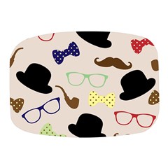 Moustache-hat-bowler-bowler-hat Mini Square Pill Box by Semog4