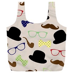 Moustache-hat-bowler-bowler-hat Full Print Recycle Bag (xxxl) by Semog4