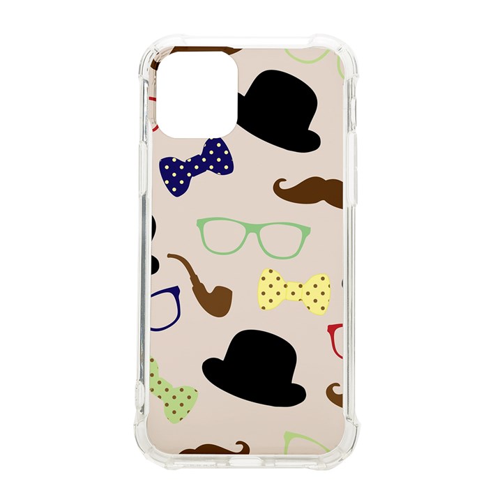 Moustache-hat-bowler-bowler-hat iPhone 11 Pro 5.8 Inch TPU UV Print Case