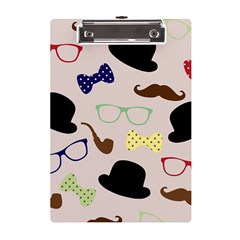 Moustache-hat-bowler-bowler-hat A5 Acrylic Clipboard by Semog4