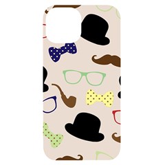 Moustache-hat-bowler-bowler-hat Iphone 14 Black Uv Print Case by Semog4