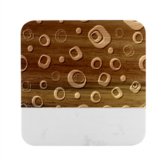 Abstract-background-retro-60s-70s Marble Wood Coaster (square)