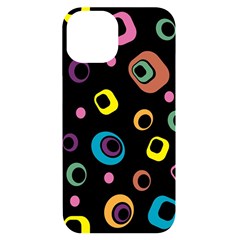 Abstract-background-retro-60s-70s Iphone 14 Black Uv Print Case by Semog4