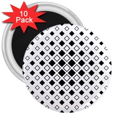 Square-diagonal-pattern-monochrome 3  Magnets (10 Pack)  by Semog4