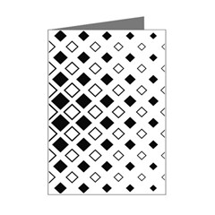 Square-diagonal-pattern-monochrome Mini Greeting Card by Semog4