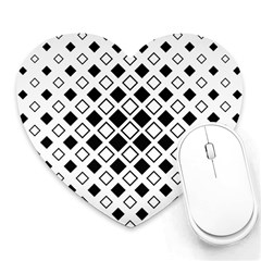 Square-diagonal-pattern-monochrome Heart Mousepad by Semog4