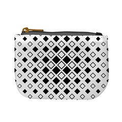 Square-diagonal-pattern-monochrome Mini Coin Purse by Semog4