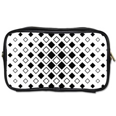 Square-diagonal-pattern-monochrome Toiletries Bag (two Sides) by Semog4