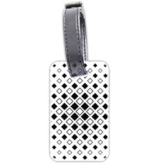 Square-diagonal-pattern-monochrome Luggage Tag (two Sides) by Semog4