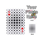 Square-diagonal-pattern-monochrome Playing Cards 54 Designs (Mini) Front - Heart6