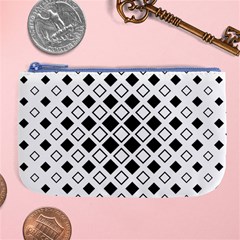 Square-diagonal-pattern-monochrome Large Coin Purse by Semog4