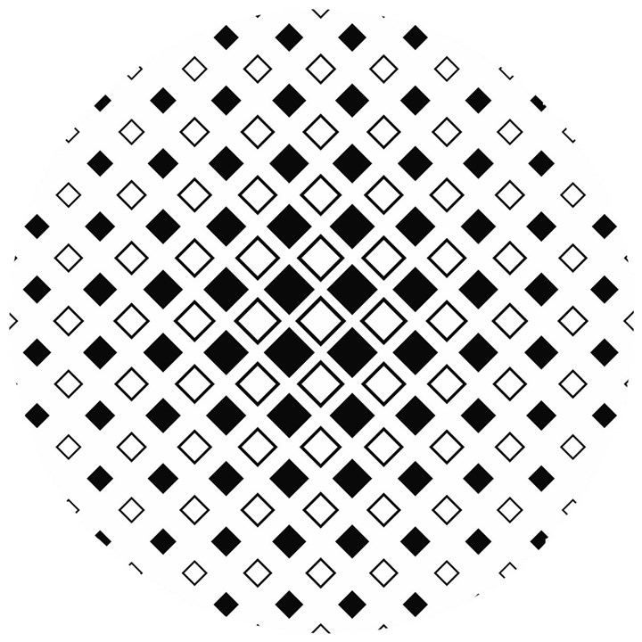 Square-diagonal-pattern-monochrome Wooden Puzzle Round