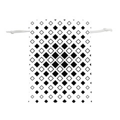 Square-diagonal-pattern-monochrome Lightweight Drawstring Pouch (l) by Semog4