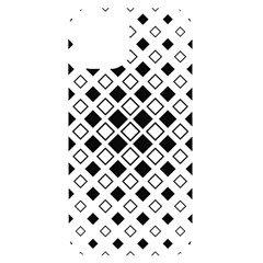 Square-diagonal-pattern-monochrome Iphone 14 Black Uv Print Case by Semog4