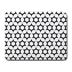 Pattern-star-repeating-black-white Small Mousepad by Semog4