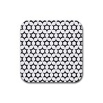 Pattern-star-repeating-black-white Rubber Coaster (Square) Front