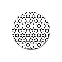 Pattern-star-repeating-black-white Magnet 3  (round) by Semog4