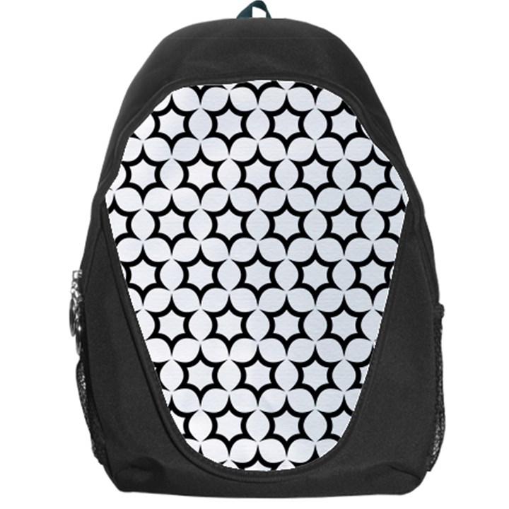 Pattern-star-repeating-black-white Backpack Bag