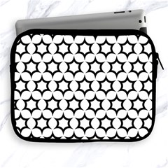 Pattern-star-repeating-black-white Apple Ipad 2/3/4 Zipper Cases by Semog4