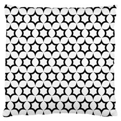 Pattern-star-repeating-black-white Large Premium Plush Fleece Cushion Case (one Side) by Semog4