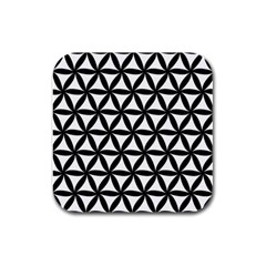 Pattern-floral-repeating Rubber Square Coaster (4 Pack) by Semog4