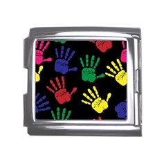 Handprints-hand-print-colourful Mega Link Italian Charm (18mm) by Semog4