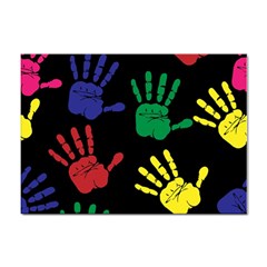 Handprints-hand-print-colourful Sticker A4 (10 Pack) by Semog4