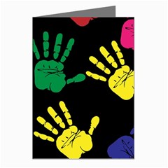 Handprints-hand-print-colourful Greeting Cards (pkg Of 8) by Semog4