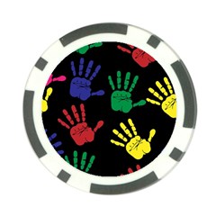 Handprints-hand-print-colourful Poker Chip Card Guard (10 Pack) by Semog4