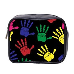 Handprints-hand-print-colourful Mini Toiletries Bag (two Sides) by Semog4