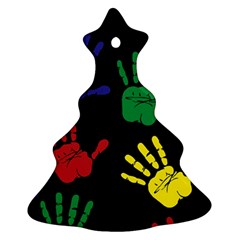 Handprints-hand-print-colourful Christmas Tree Ornament (two Sides) by Semog4