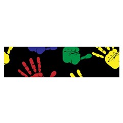 Handprints-hand-print-colourful Oblong Satin Scarf (16  X 60 ) by Semog4