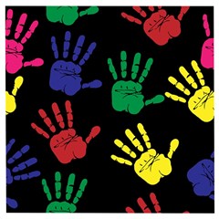 Handprints-hand-print-colourful Wooden Puzzle Square by Semog4