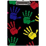 Handprints-hand-print-colourful A4 Acrylic Clipboard Front