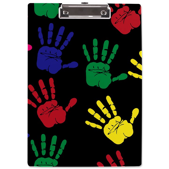 Handprints-hand-print-colourful A4 Acrylic Clipboard