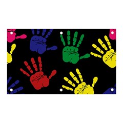 Handprints-hand-print-colourful Banner And Sign 5  X 3  by Semog4