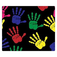 Handprints-hand-print-colourful Premium Plush Fleece Blanket (small) by Semog4