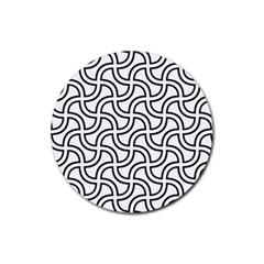 Pattern-monochrome-repeat- Rubber Coaster (round) by Semog4