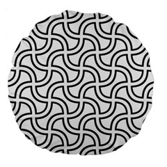 Pattern-monochrome-repeat- Large 18  Premium Round Cushions by Semog4