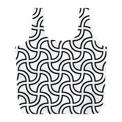 Pattern-monochrome-repeat- Full Print Recycle Bag (l) by Semog4