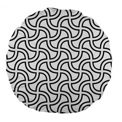 Pattern-monochrome-repeat- Large 18  Premium Flano Round Cushions by Semog4