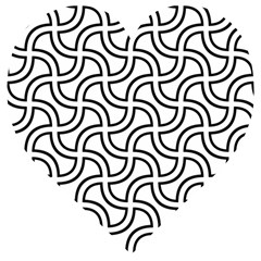 Pattern-monochrome-repeat- Wooden Puzzle Heart