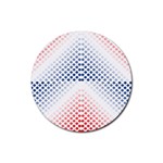 Dots-pointillism-abstract-chevron Rubber Coaster (Round) Front