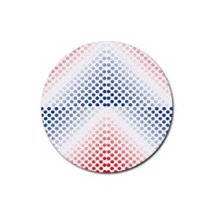 Dots-pointillism-abstract-chevron Rubber Round Coaster (4 Pack) by Semog4