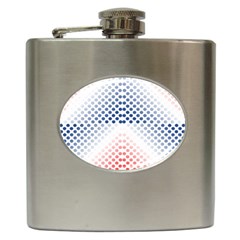 Dots-pointillism-abstract-chevron Hip Flask (6 Oz) by Semog4