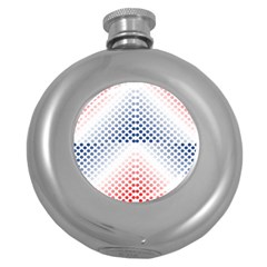 Dots-pointillism-abstract-chevron Round Hip Flask (5 Oz) by Semog4