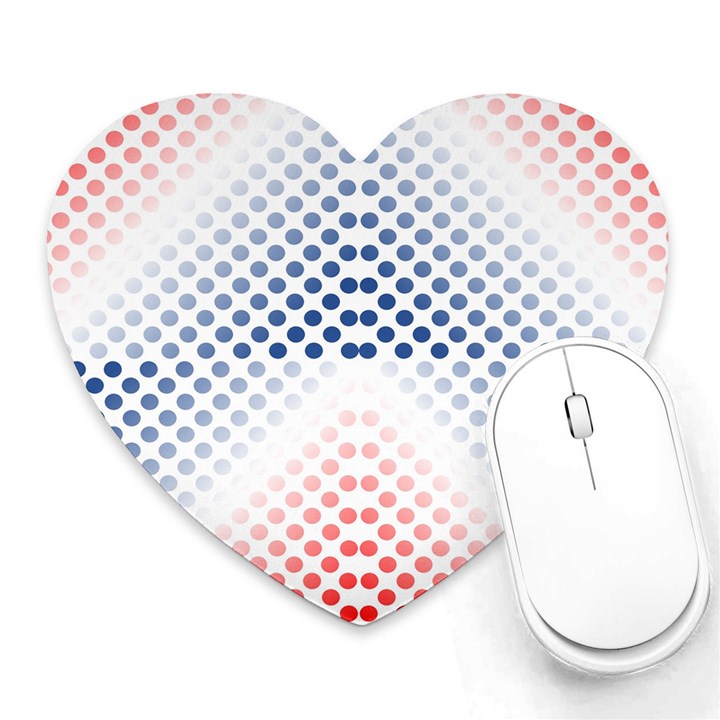 Dots-pointillism-abstract-chevron Heart Mousepad