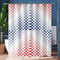 Dots-pointillism-abstract-chevron Shower Curtain 60  X 72  (medium)  by Semog4