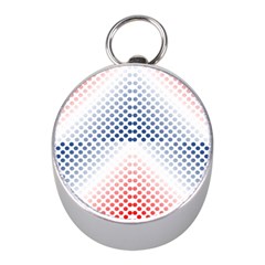 Dots-pointillism-abstract-chevron Mini Silver Compasses by Semog4